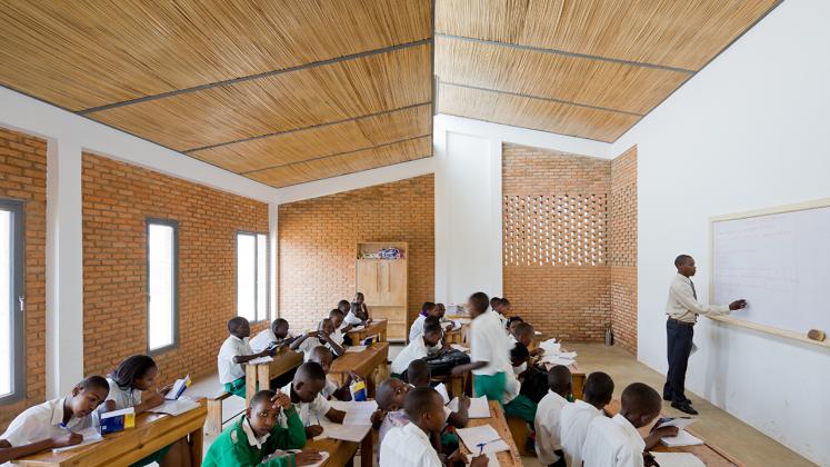 Photo of the Umubano Primary School, Photo by Iwan Baan, Primary School Classroom