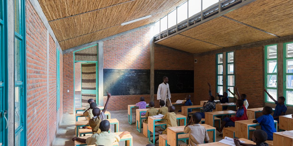 Photo by Iwan Baan. A classroom interior at the Mubuga Primary School