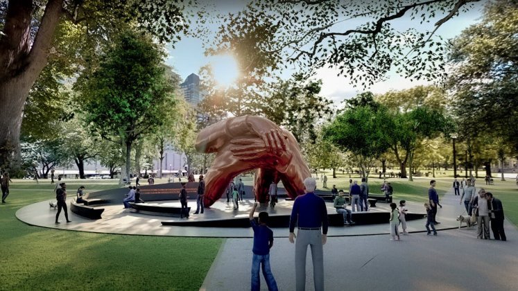 A rendering of “The Embrace,” which will be built on the Boston Common in 2022.