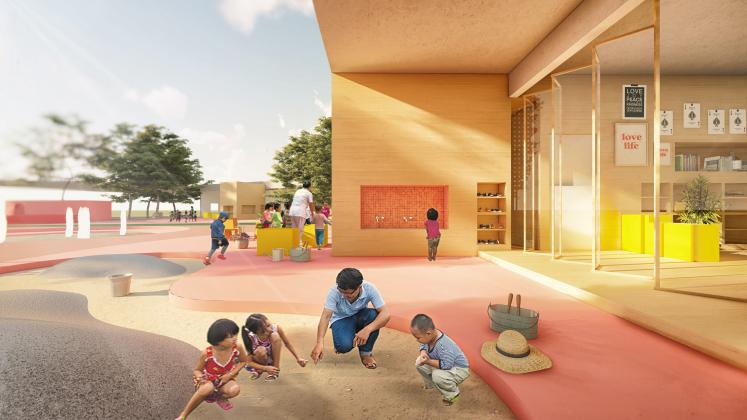 Classroom and playspace at the Trung Nguyen Kindergarten