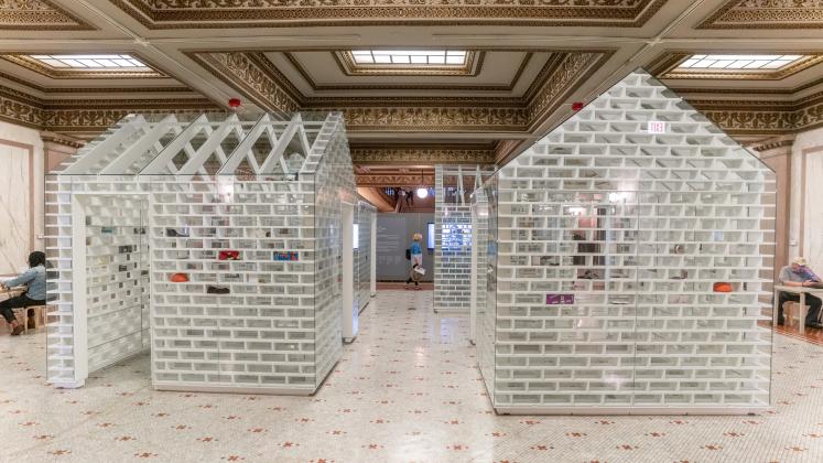 The Gun Violence Memorial Project in Randolph Square at the Chicago Cultural Center