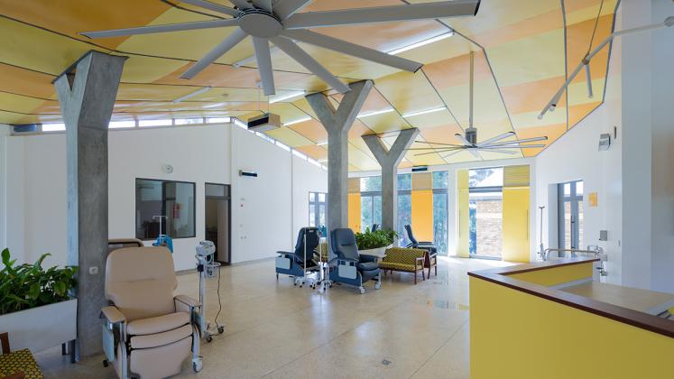 Photo of Butaro Ambulatory Cancer Center, Photo by Iwan Baan, Patient Ward with View of Reception Counter