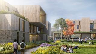 Rendering of Colorado College - Housing, Central courtyard in housing complex